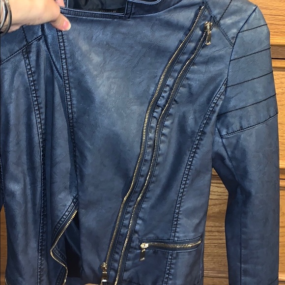 FAUX Leather Jacket Worn ONCE!! - Picture 3 of 4
